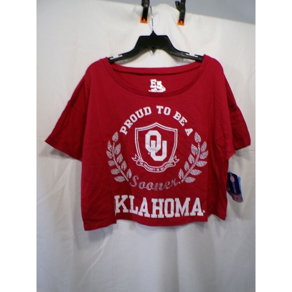 E5 College Classics Women's Cropped T-Shirt OU Oklahoma Sooners XL Red